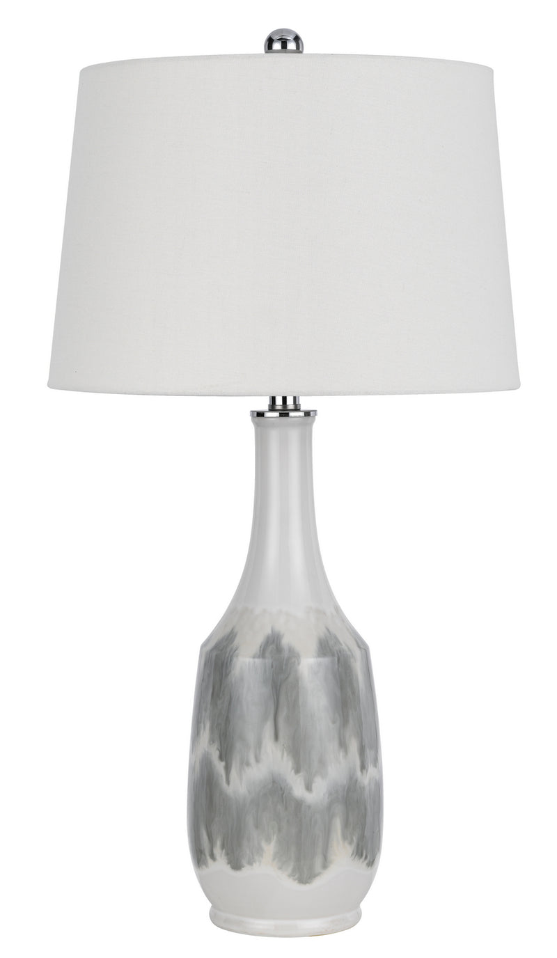 Cal Lighting BO-3203TB One Light Table Lamp, White Marble