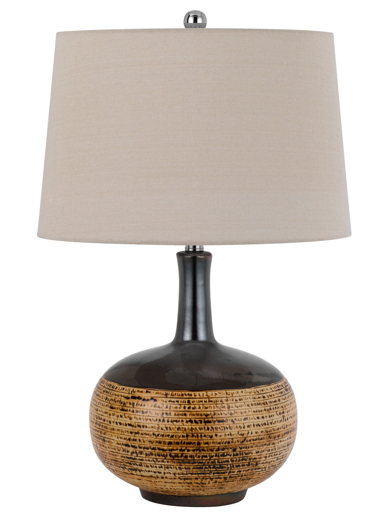 Cal Lighting BO-3211TB One Light Table Lamp, Terra Cotta/Black