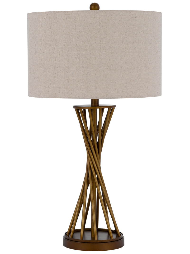 Cal Lighting BO-3212TB One Light Table Lamp, Rustic Gold
