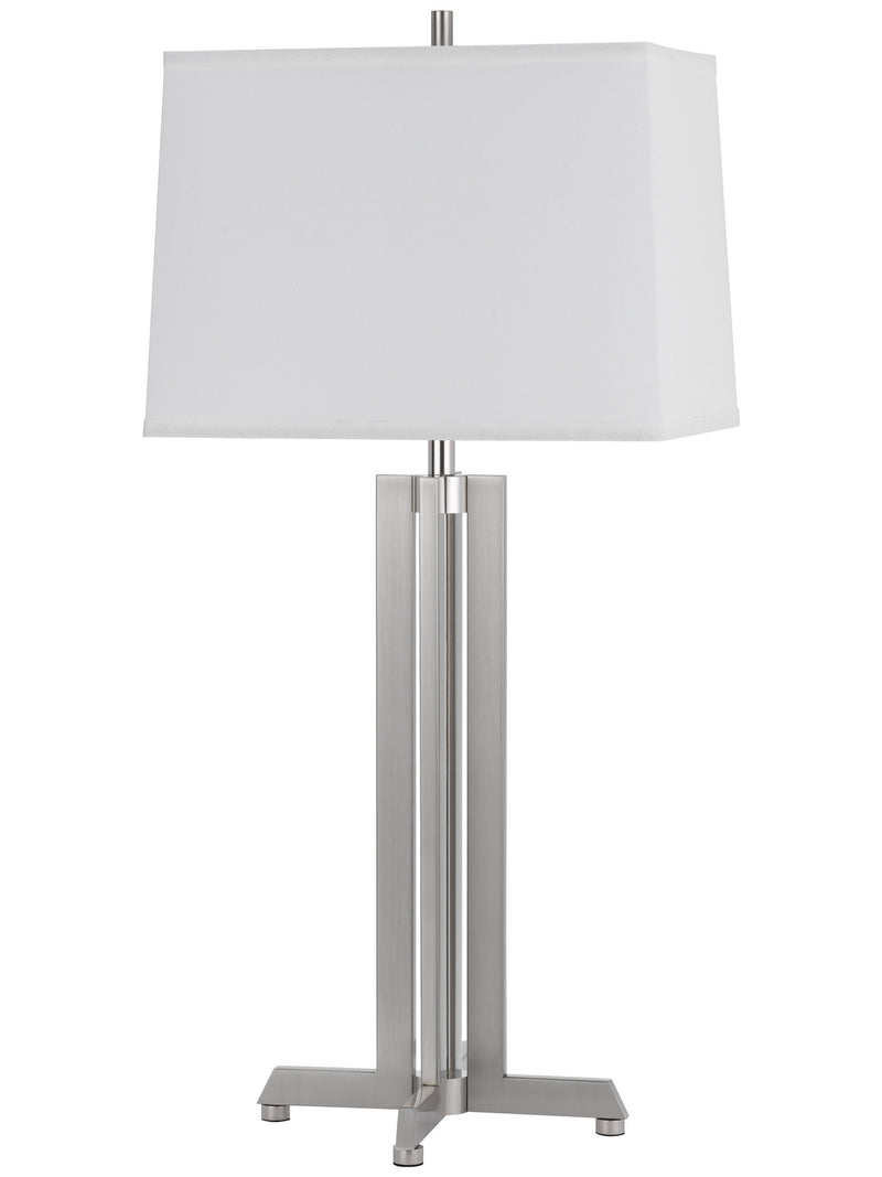 Cal Lighting BO-3214TB-BS One Light Table Lamp, Brushed Steel