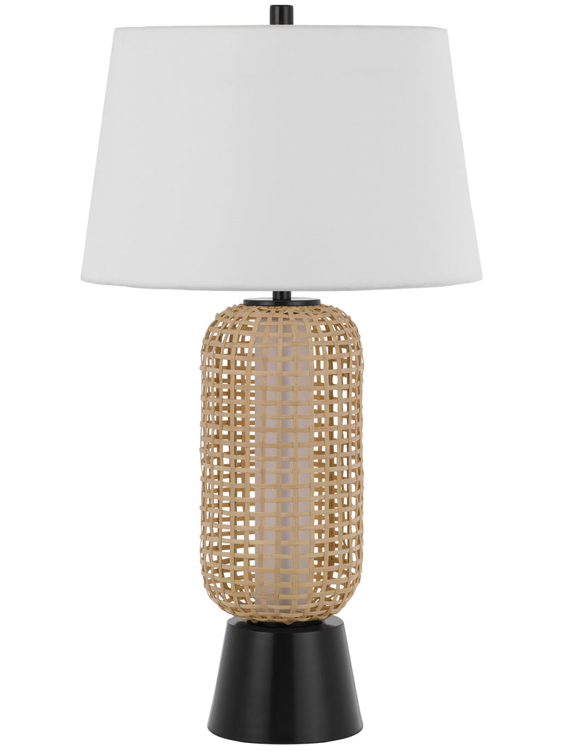 Cal Lighting BO-3219TB Two Light Table Lamp, Wicker/Black