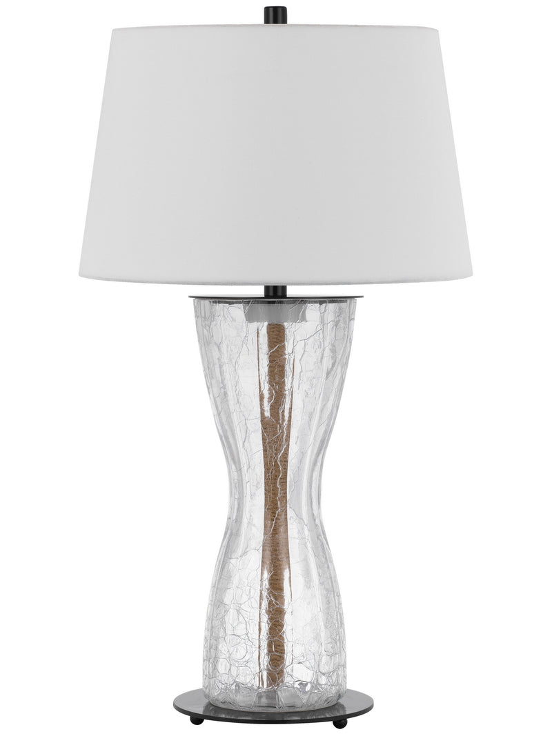 Cal Lighting BO-3220TB Two Light Table Lamp, Crackle Glass