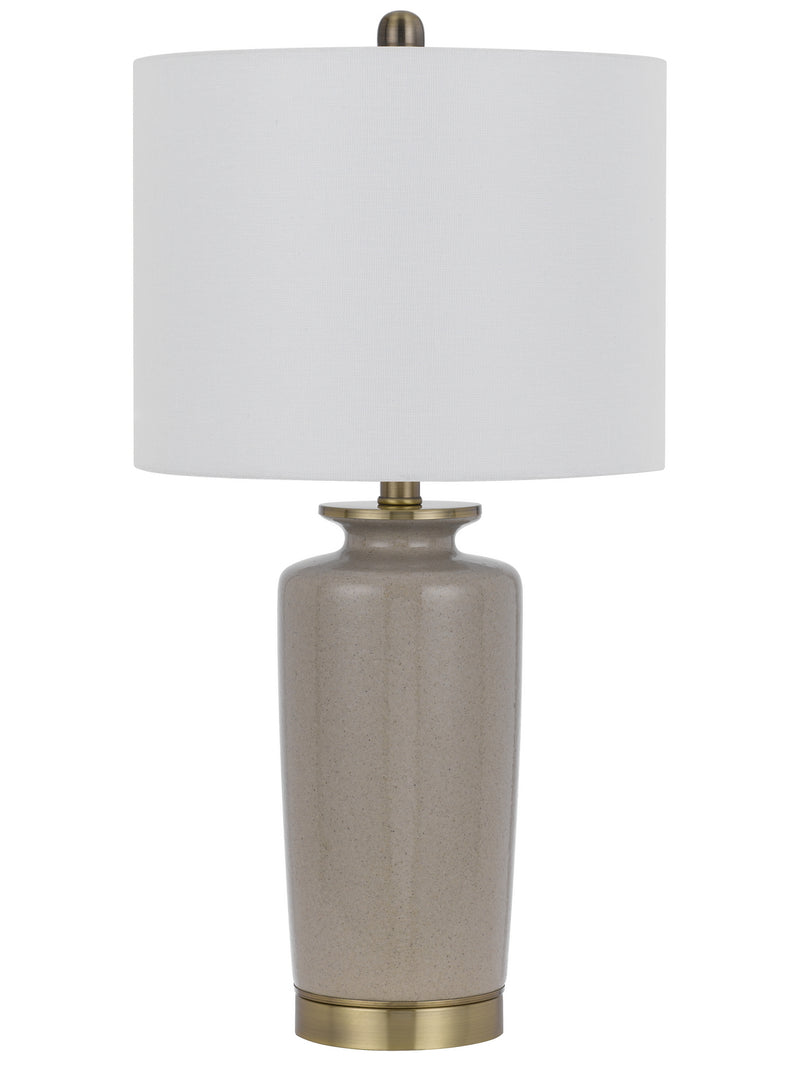 Cal Lighting BO-3227TB One Light Table Lamp, Sand/Antique Brass