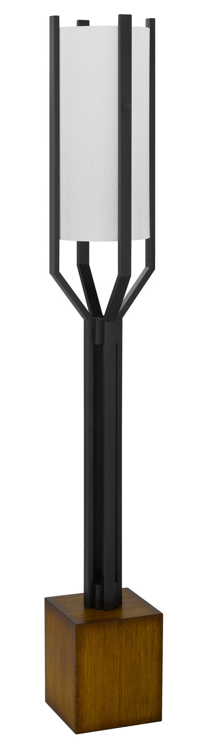 Cal Lighting BO-3233FL One Light Floor Lamp, Matte Black/Wood