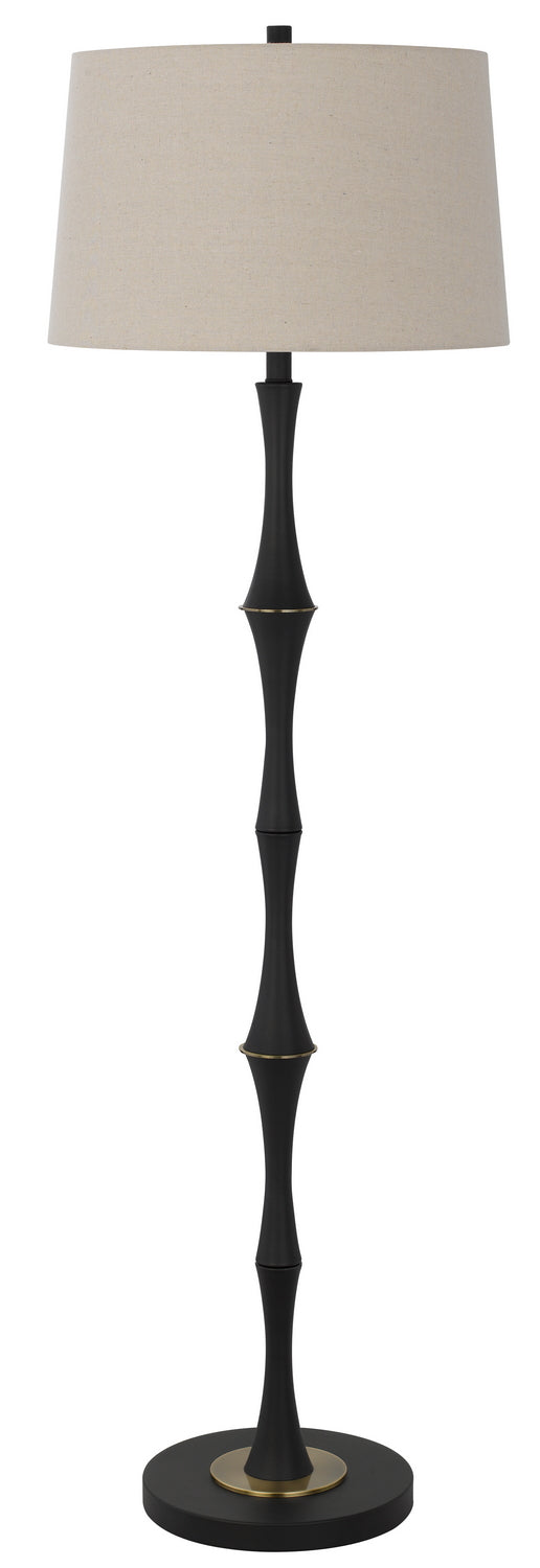 Cal Lighting BO-3241FL One Light Floor Lamp, Matte Black/ Antique Brass
