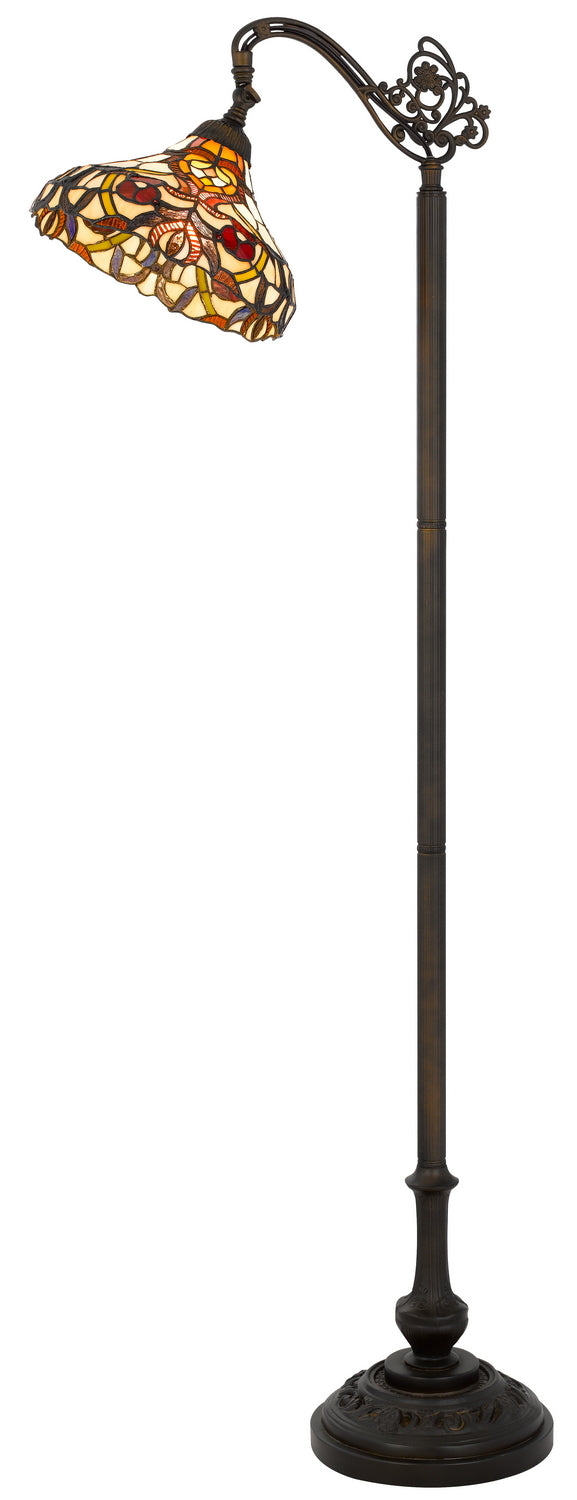 Cal Lighting BO-3243FL One Light Floor lamp, Matte Black / Tiffany