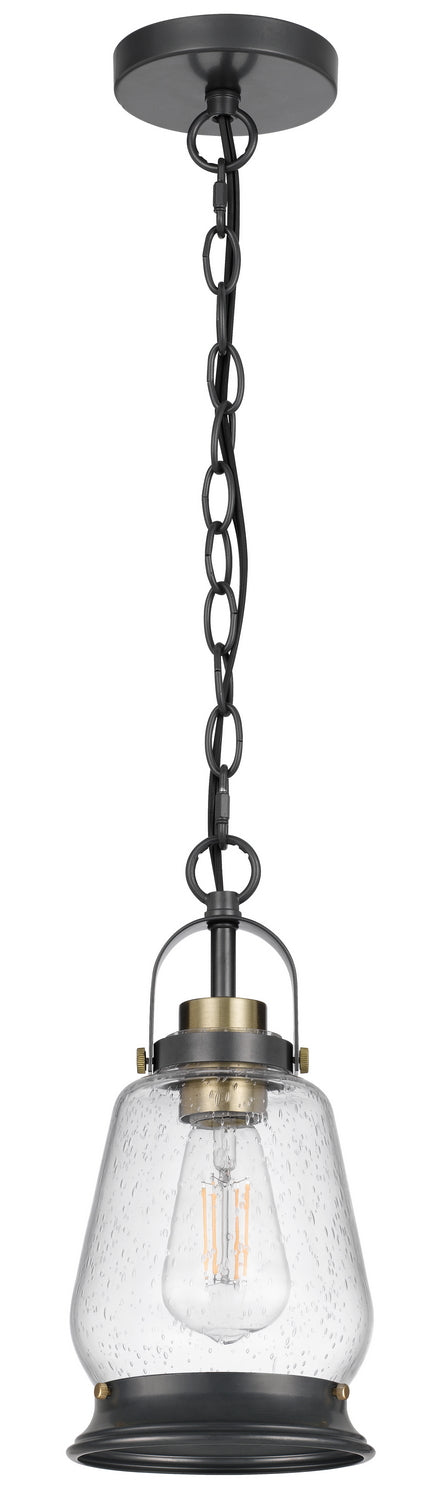 Cal Lighting FX-3824-1 One Light Pendant, Black/Antique Brass