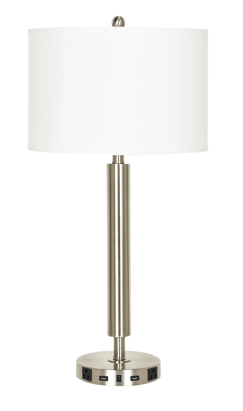 Cal Lighting LA-2004NS-5R-BS One Light Night Stand Lamp, Brushed Steel