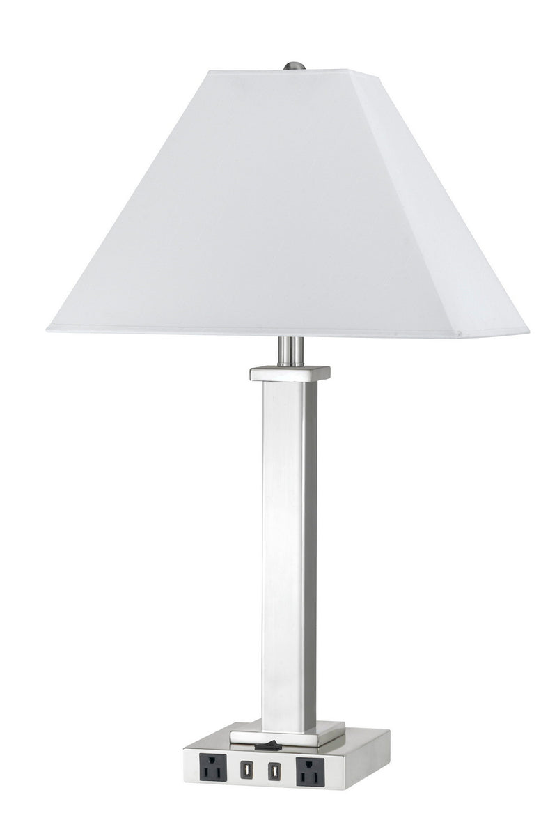 Cal Lighting LA-60003TB-9RBS One Light Night Stand Lamp, Brushed Steel