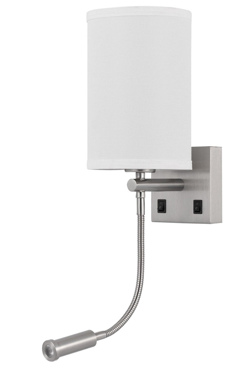 Cal Lighting LA-8045WL-1 One Light Wall Lamp, Brushed Steel