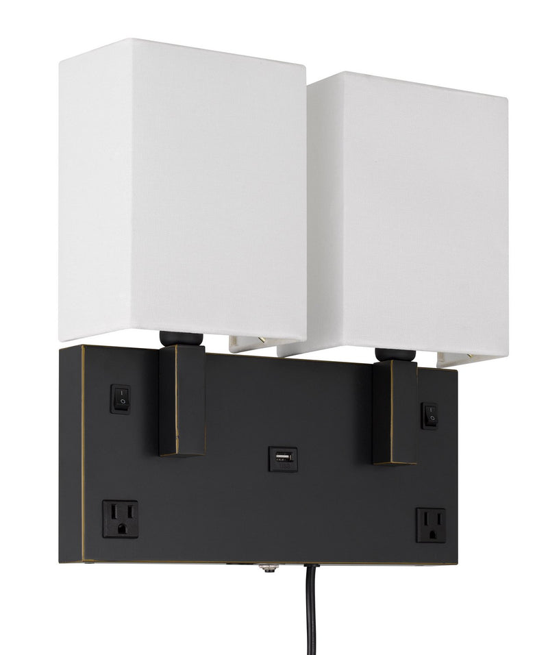 Cal Lighting LA-8048W2L-1 Two Light Wall Lamp, Dark Bronze