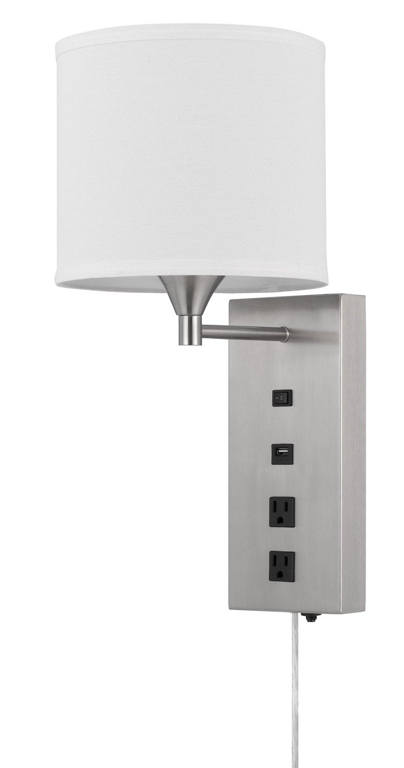 Cal Lighting LA-8049WL-1 One Light Wall Lamp, Brushed Steel