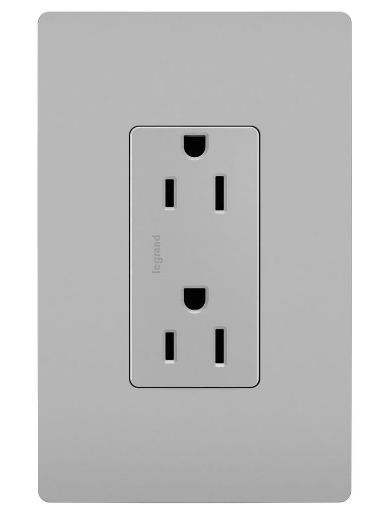Legrand 885TRGRY Tamper-Resistant Outlet, Gray