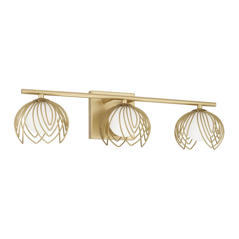 Capital Lighting 162131GF Three Light Vanity, Buffed Gold
