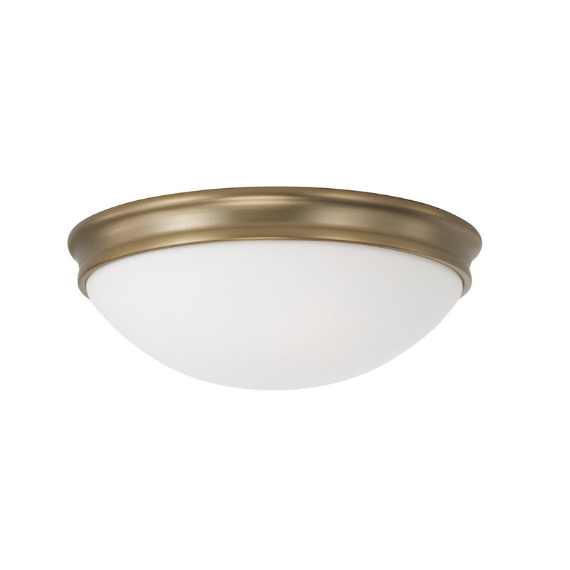 Capital Lighting 2032AD Two Light Flush Mount, Aged Brass
