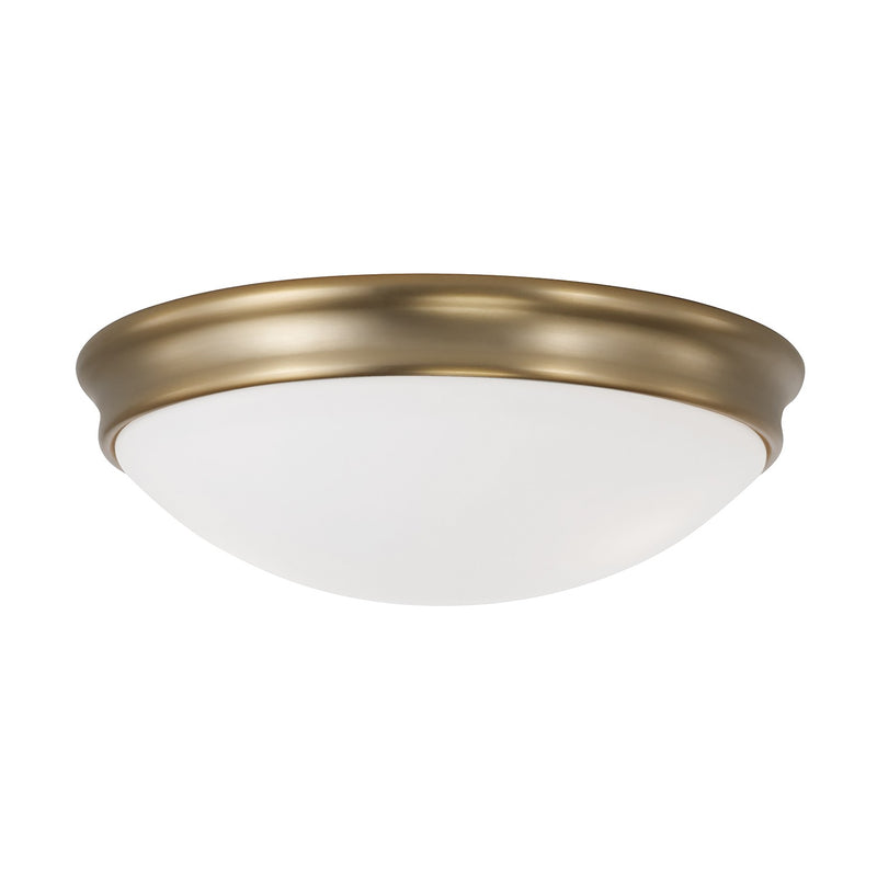 Capital Lighting 2034AD Three Light Flush Mount, Aged Brass