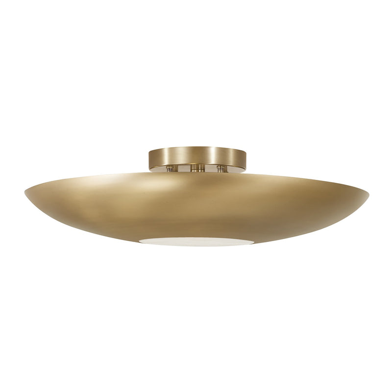 Capital Lighting 257741AD Four Light Semi Flush Mount, Aged Brass