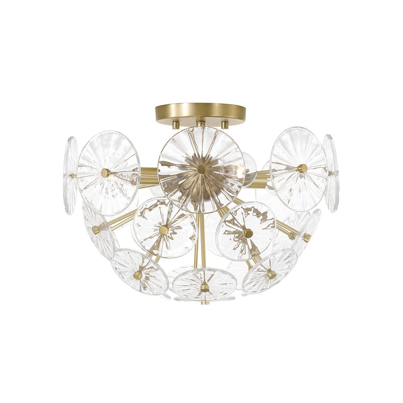 Capital Lighting 257841MA Four Light Semi Flush Mount, Matte Brass