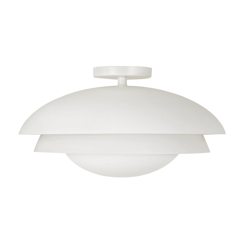 Capital Lighting 259211WE One Light Semi Flush Mount, Matte White
