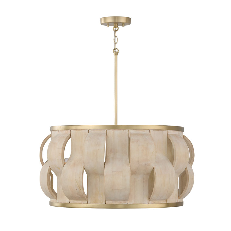 Capital Lighting 357541MA Four Light Pendant, Matte Brass