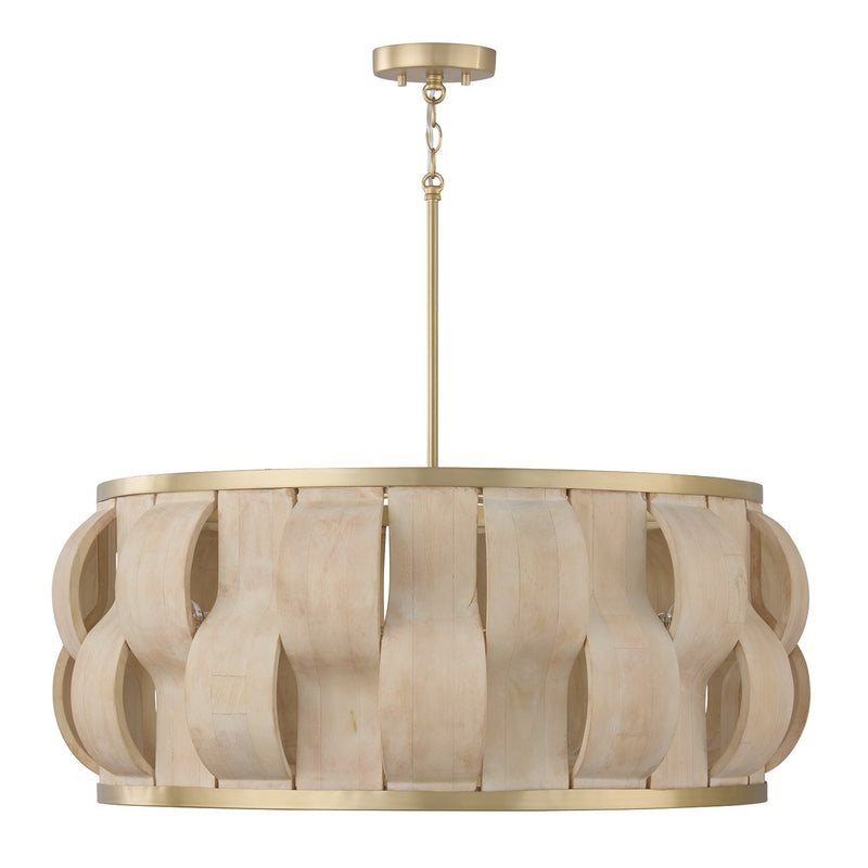Capital Lighting 357561MA Six Light Pendant, Matte Brass