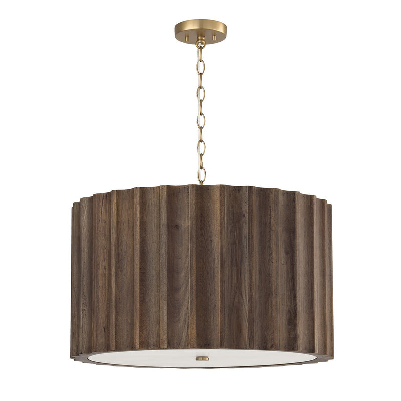 Capital Lighting 357641MA Four Light Pendant, Matte Brass