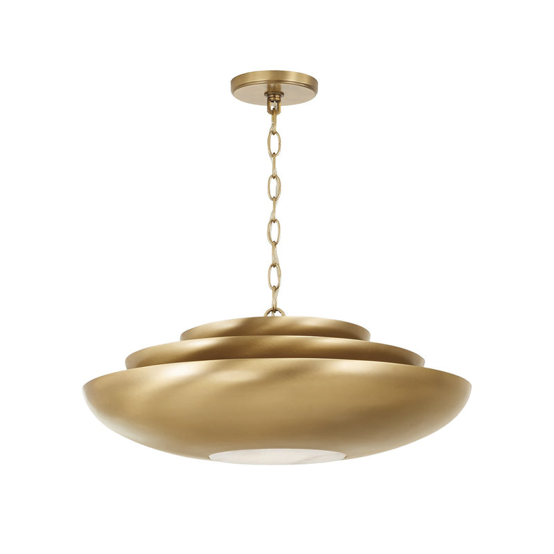 Capital Lighting 357711AD One Light Pendant, Aged Brass