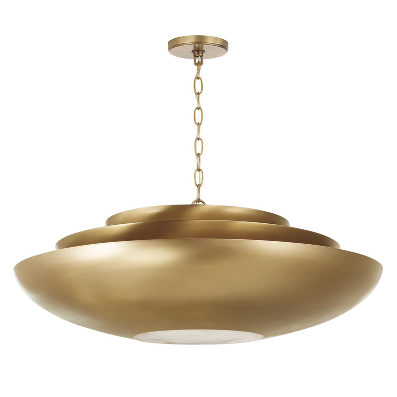 Capital Lighting 357741AD Four Light Pendant, Aged Brass