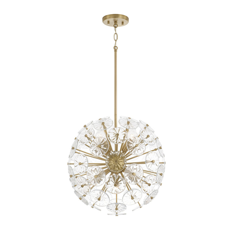 Capital Lighting 357881MA Eight Light Pendant, Matte Brass