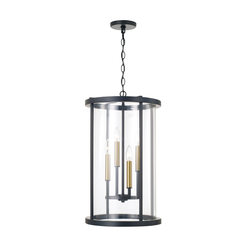 Capital Lighting 358341ER Four Light Pendant, Espresso and Brass