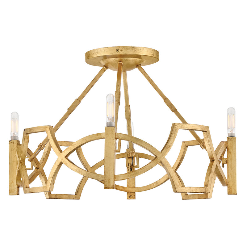 Hinkley 45783DA LED Semi-Flush Mount, Distressed Brass