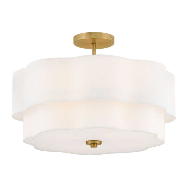 Hinkley 47733LCB LED Semi-Flush Mount, Lacquered Brass