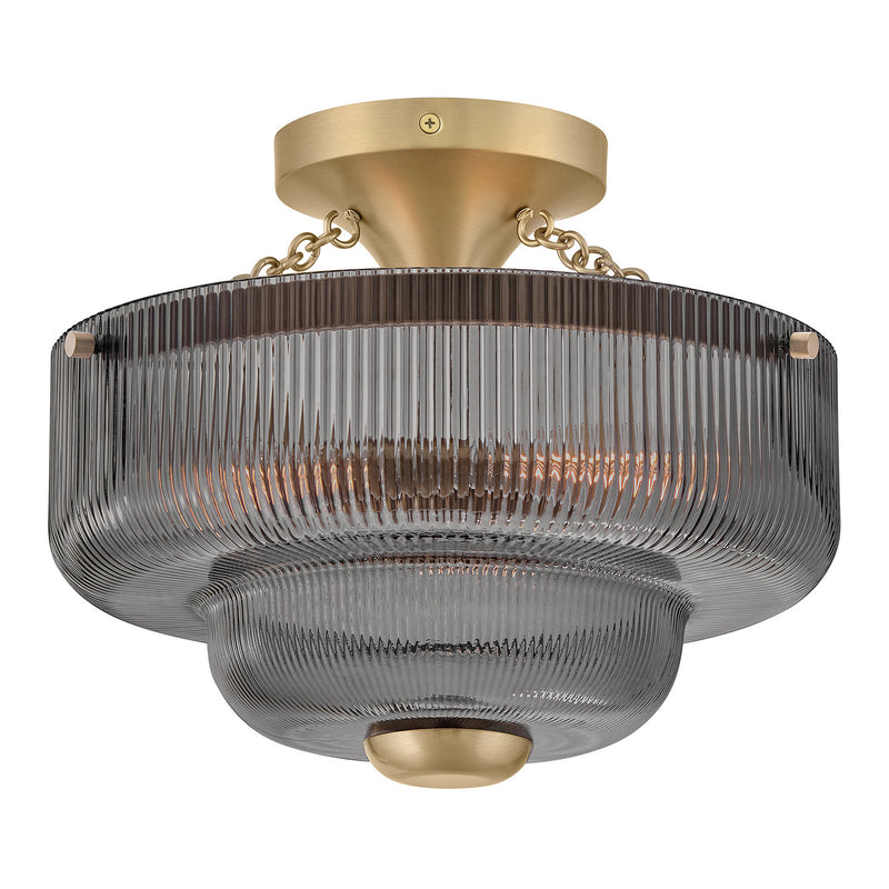 Hinkley 48571LCB-SM LED Semi-Flush Mount, Lacquered Brass
