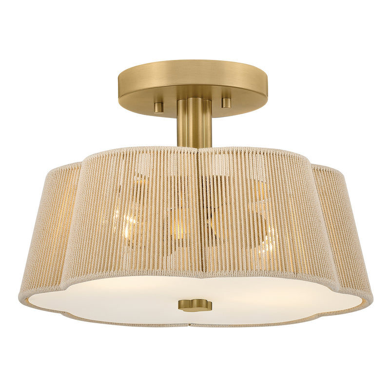 Hinkley 48581LCB LED Semi-Flush Mount, Lacquered Brass