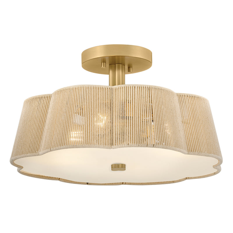 Hinkley 48583LCB LED Semi-Flush Mount, Lacquered Brass