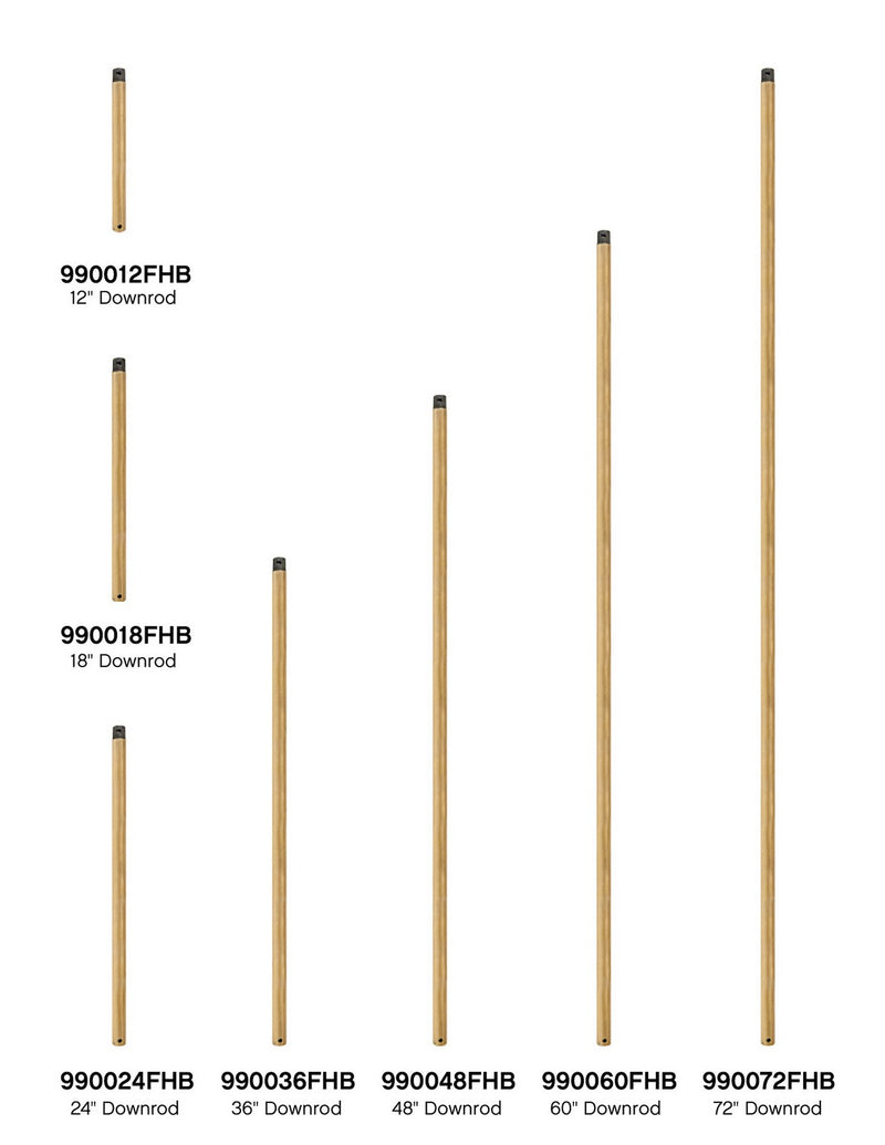 Hinkley 990024FHB Downrod, Heritage Brass