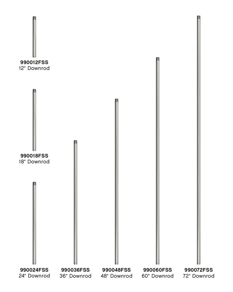 Hinkley 990060FSS Downrod, Satin Steel