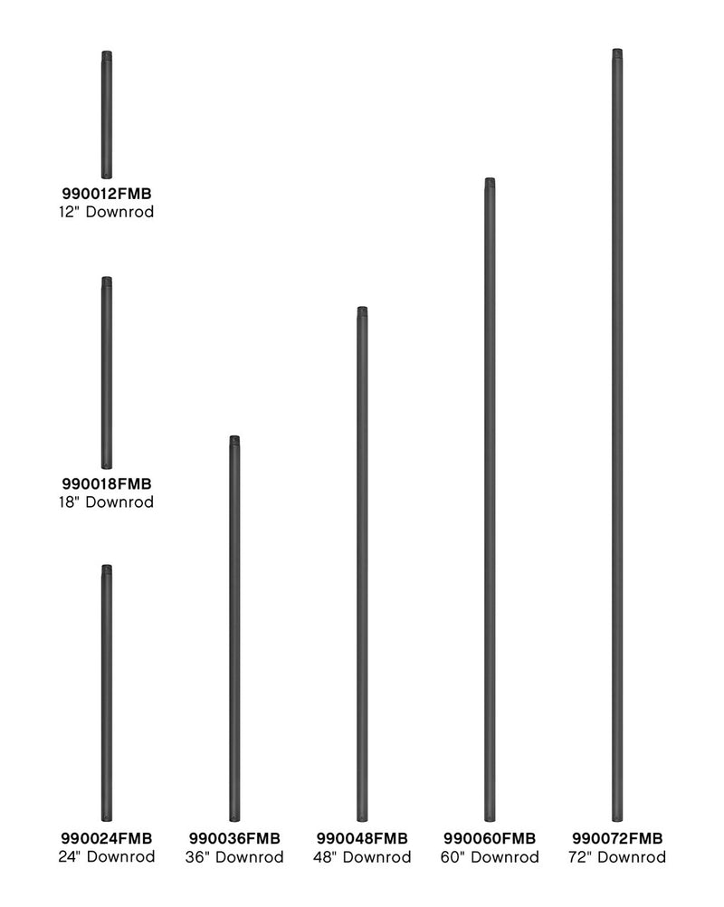 Hinkley 990072FMB Downrod, Matte Black