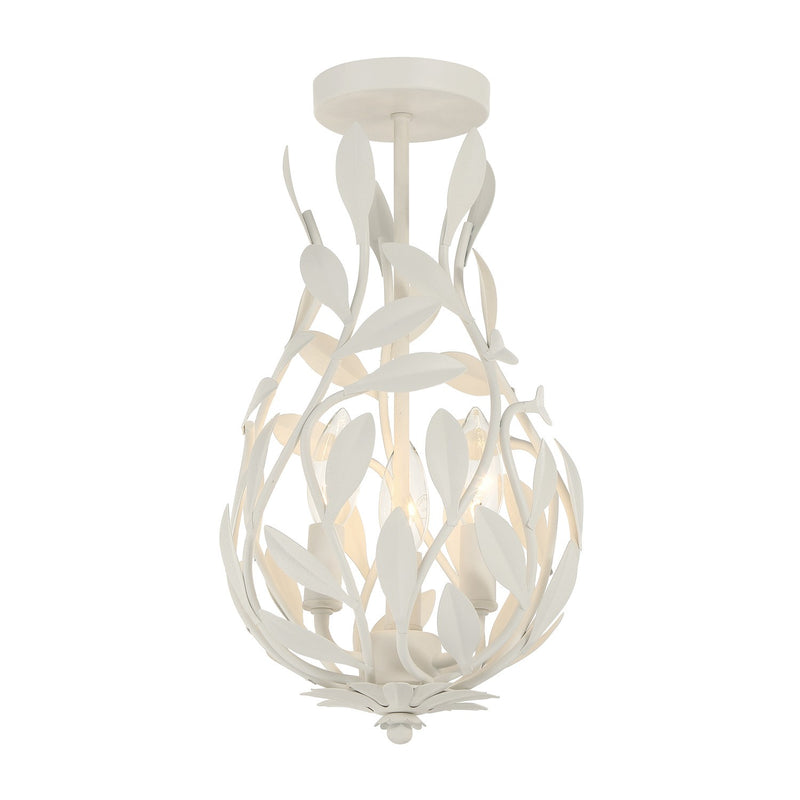 Crystorama 565-MT_CEILING Three Light Semi Flush Mount, Matte White