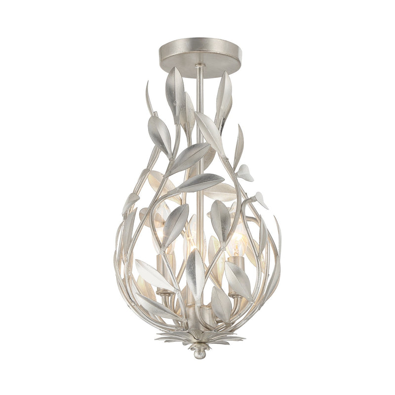 Crystorama 565-SA_CEILING Three Light Semi Flush Mount, Antique Silver