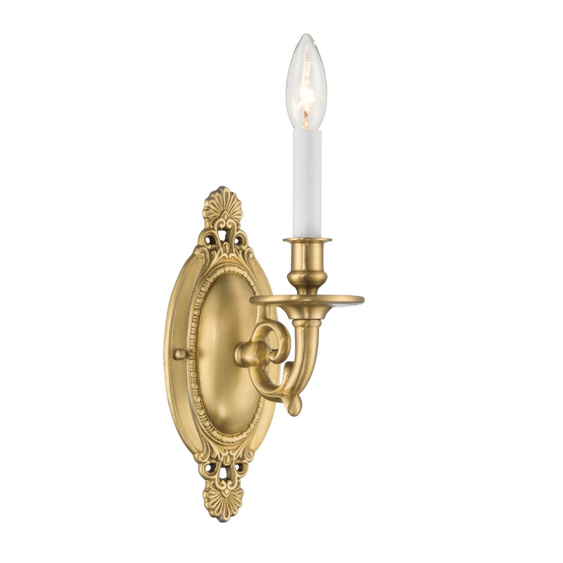 Crystorama 621-AG One Light Wall Sconce, Aged Brass