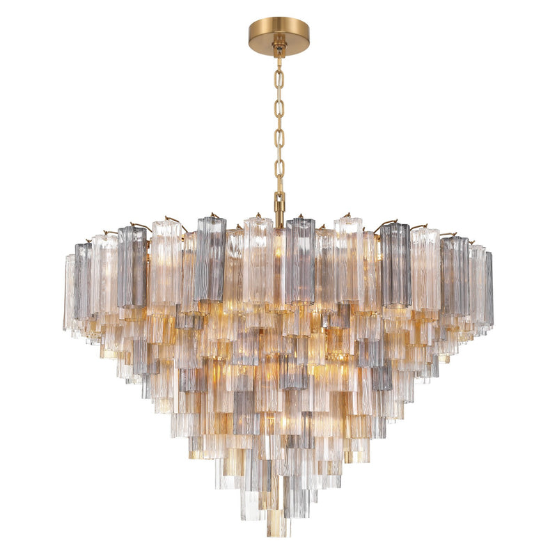 Crystorama ADD-327-AG-AU 28 Light Chandelier, Aged Brass