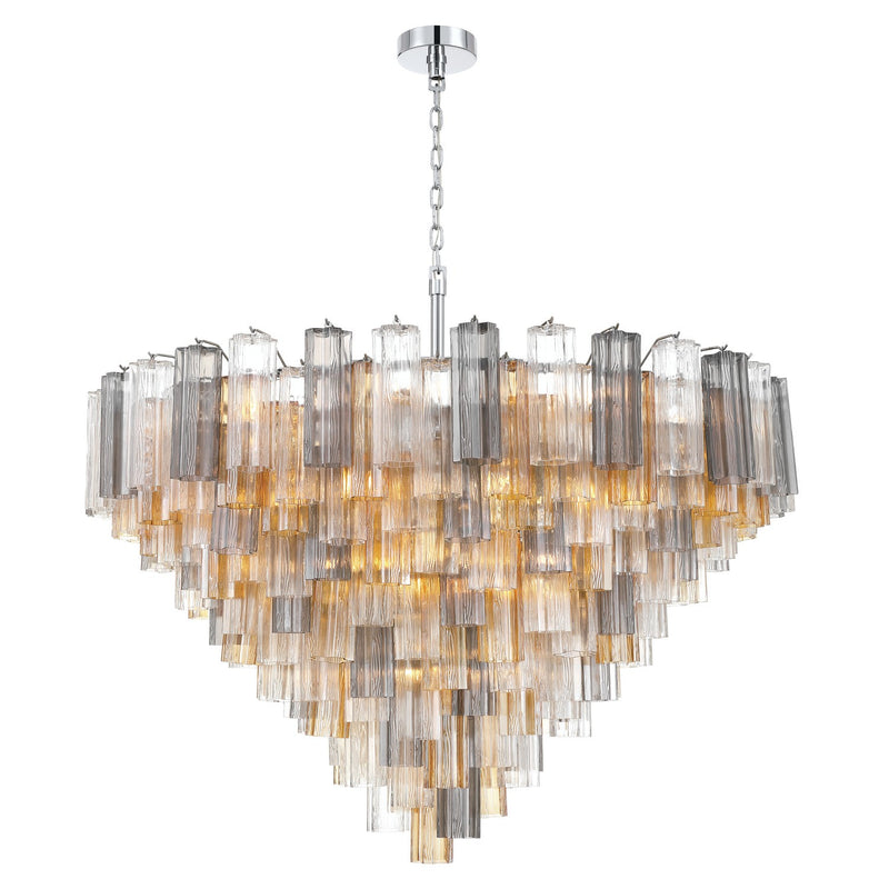 Crystorama ADD-327-CH-AU 28 Light Chandelier, Polished Chrome
