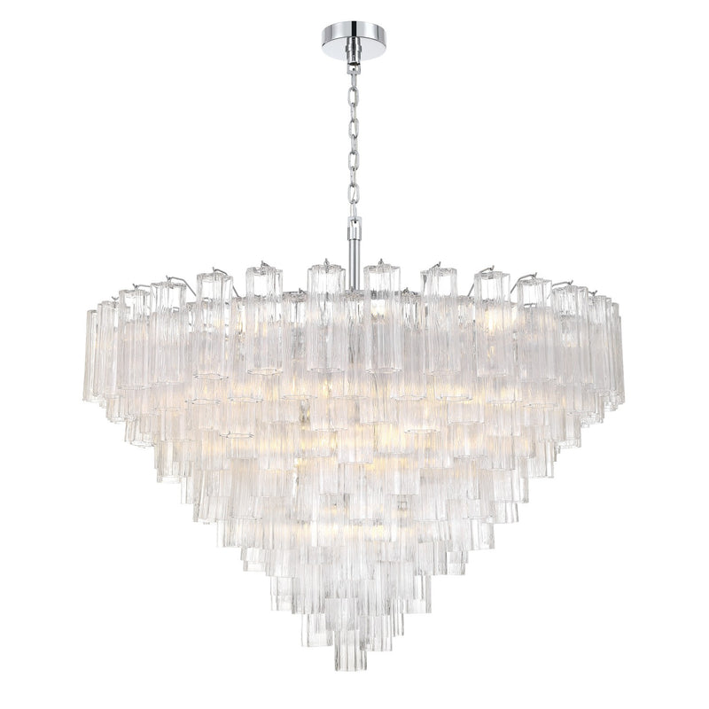 Crystorama ADD-327-CH-CL 28 Light Chandelier, Polished Chrome