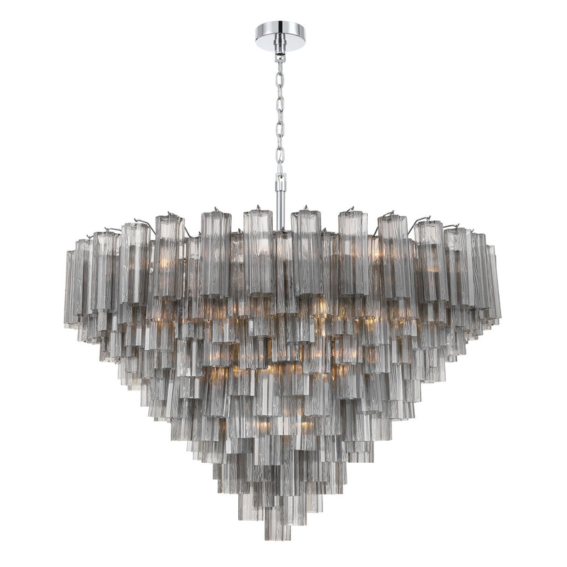 Crystorama ADD-327-CH-SM 28 Light Chandelier, Polished Chrome