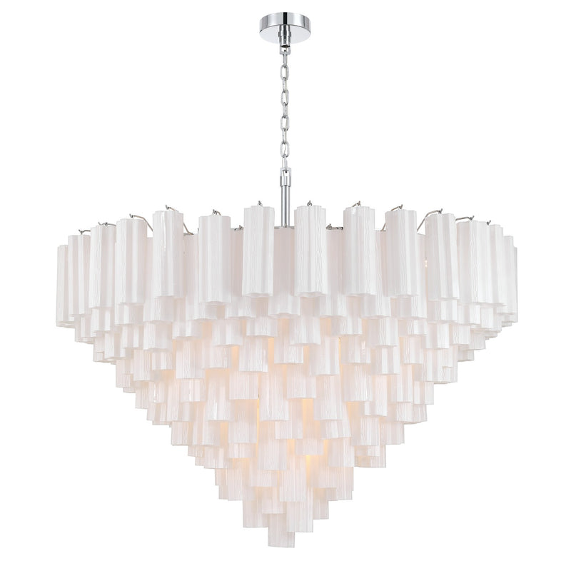 Crystorama ADD-327-CH-WH 28 Light Chandelier, Polished Chrome