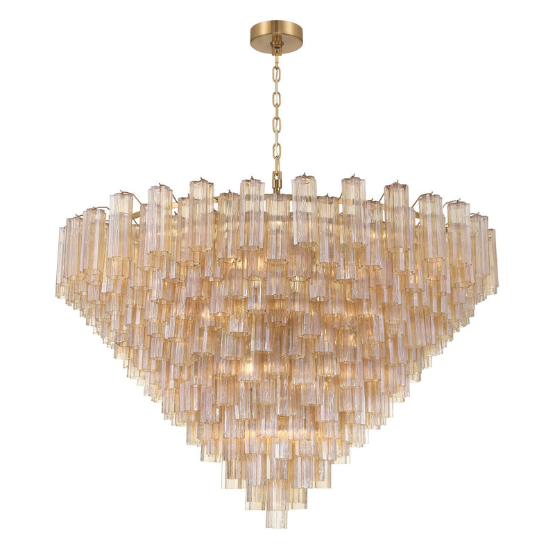 Crystorama ADD-329-AG-AM 40 Light Chandelier, Aged Brass