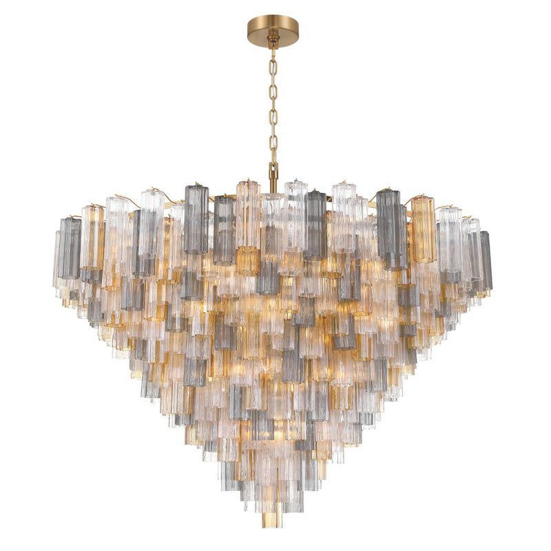 Crystorama ADD-329-AG-AU 40 Light Chandelier, Aged Brass