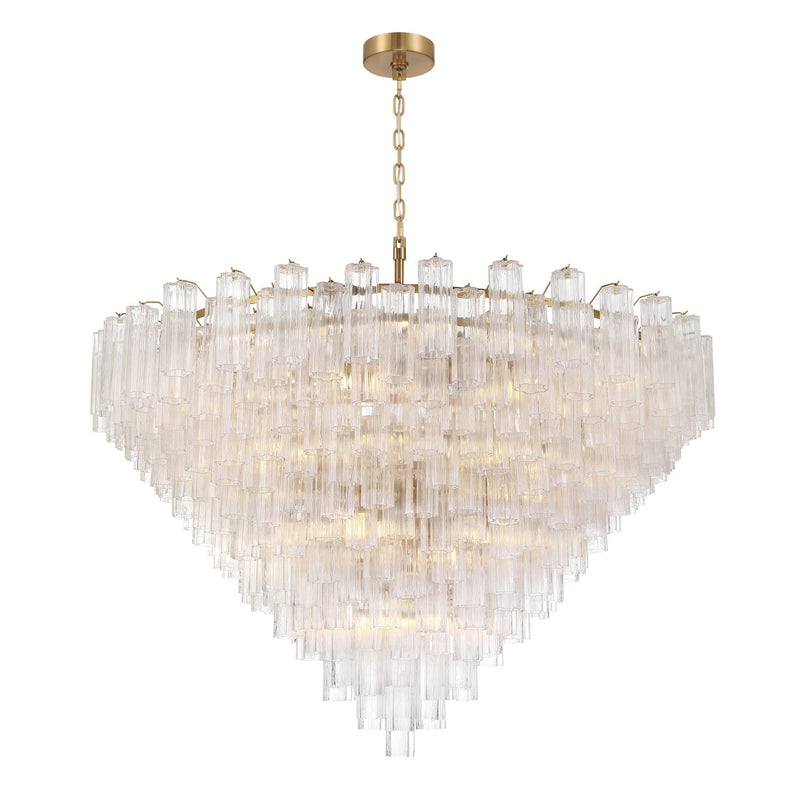 Crystorama ADD-329-AG-CL 40 Light Chandelier, Aged Brass