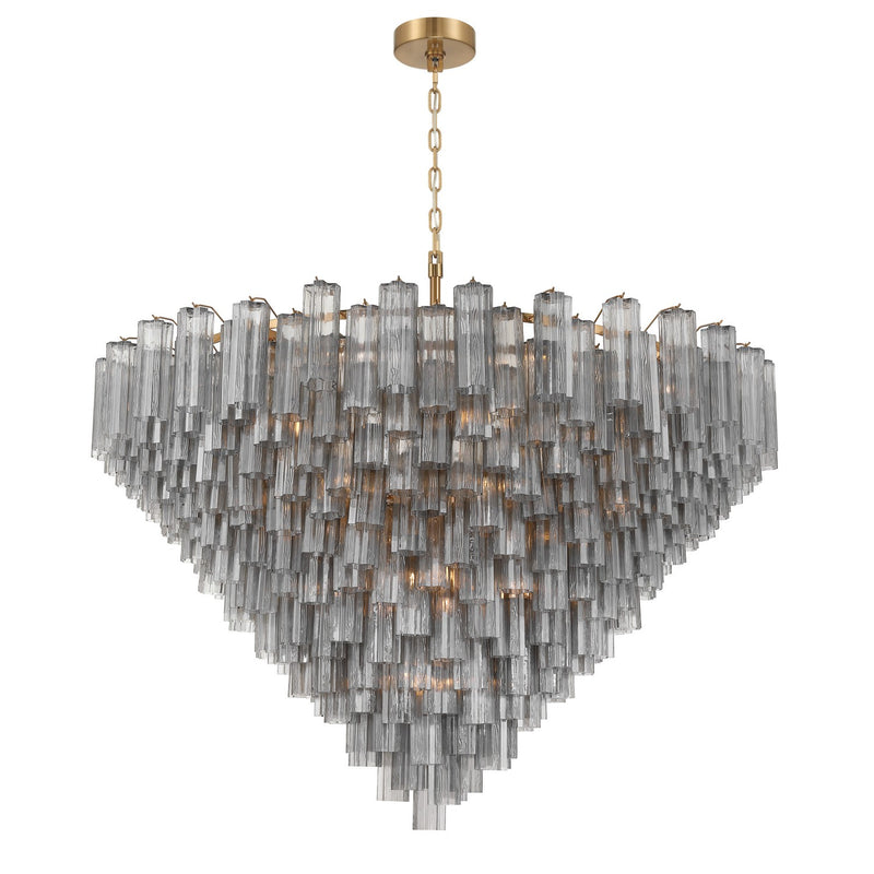 Crystorama ADD-329-AG-SM 40 Light Chandelier, Aged Brass